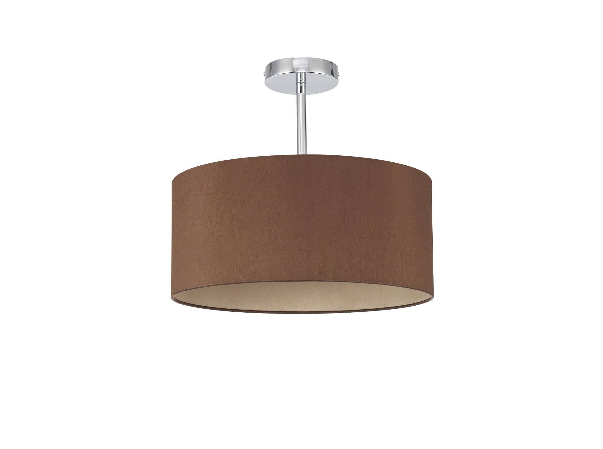 Baymont 40cm Semi Flush 1 Light Polished Chrome, Raw Cocoa/Grecian Bronze DK0090  Deco Baymont